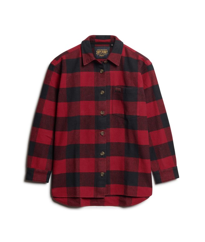 Karierte Hemdjacke aus Flanell rot/buffalo kariert für Damen