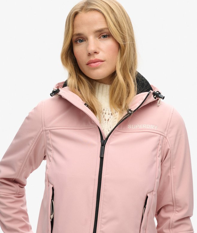 Softshell Trekker Kapuzenjacke vintage blasspink für Damen