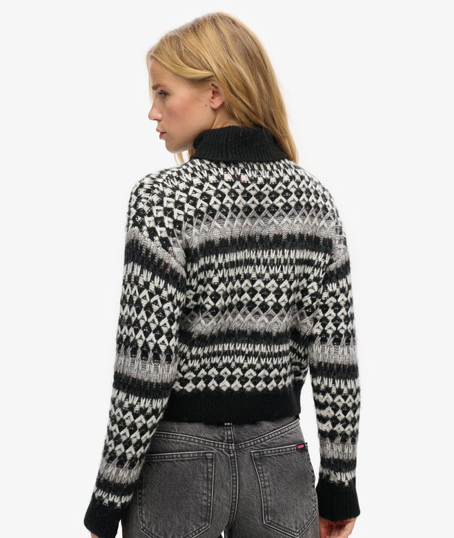 Roll Neck Crop Knit Jumper