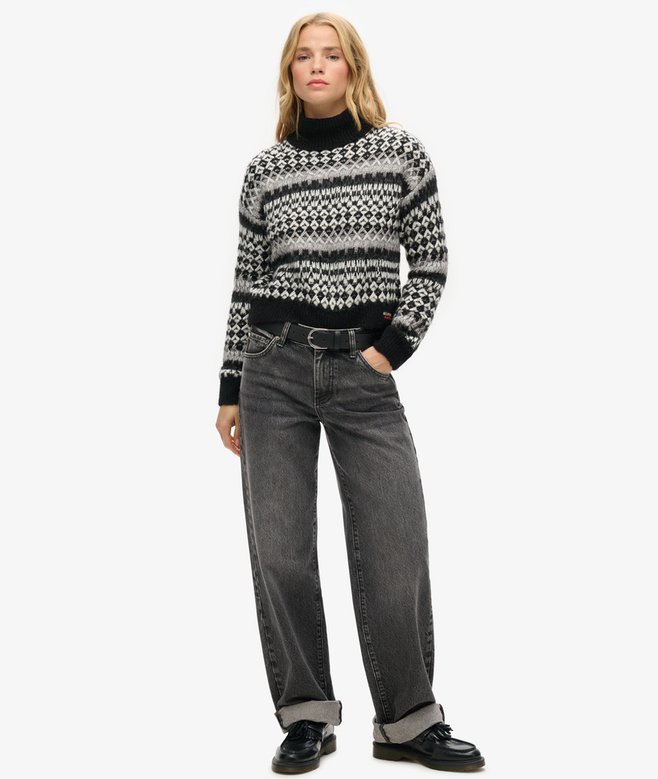 Roll Neck Crop Knit Jumper