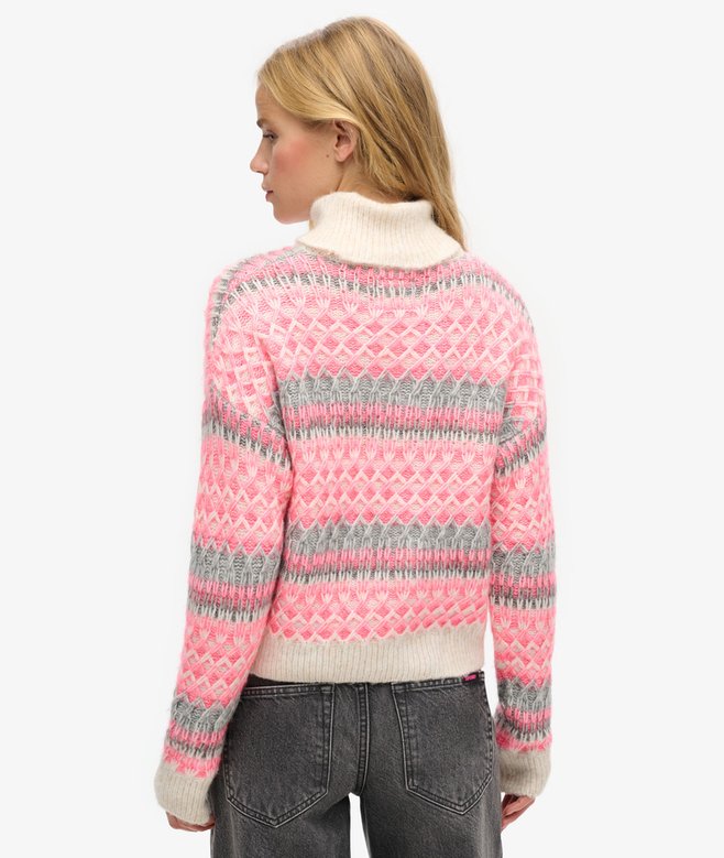 Roll Neck Crop Knit Jumper