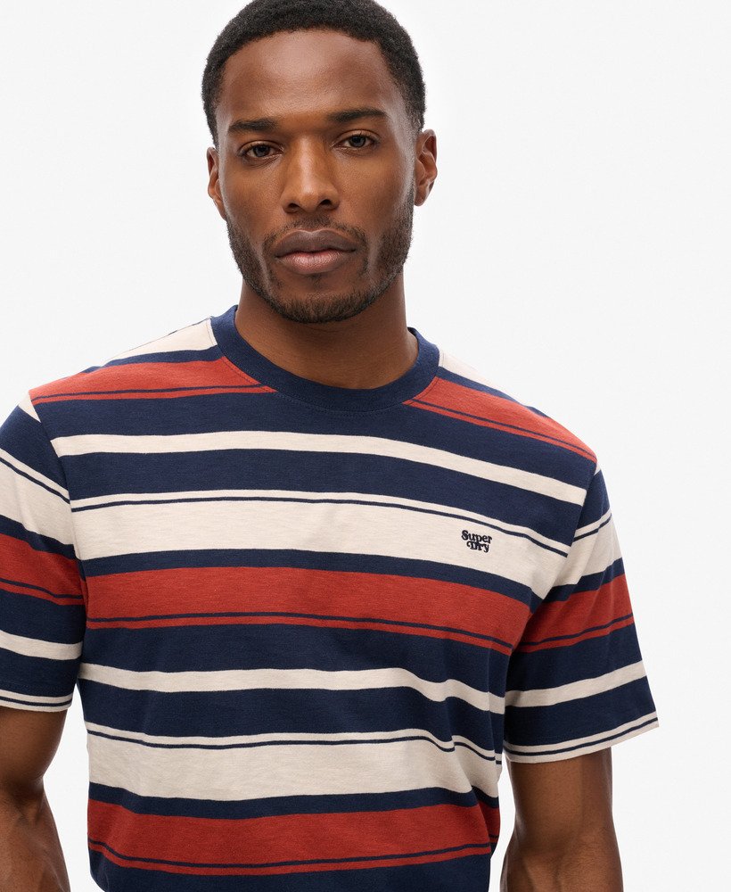 mens Relaxed Stripe T-Shirt in NAVY STRIPE | Superdry US