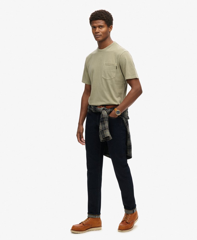 mens Contrast Stitch Pocket T-Shirt in WASHED GREY | Superdry CA-EN