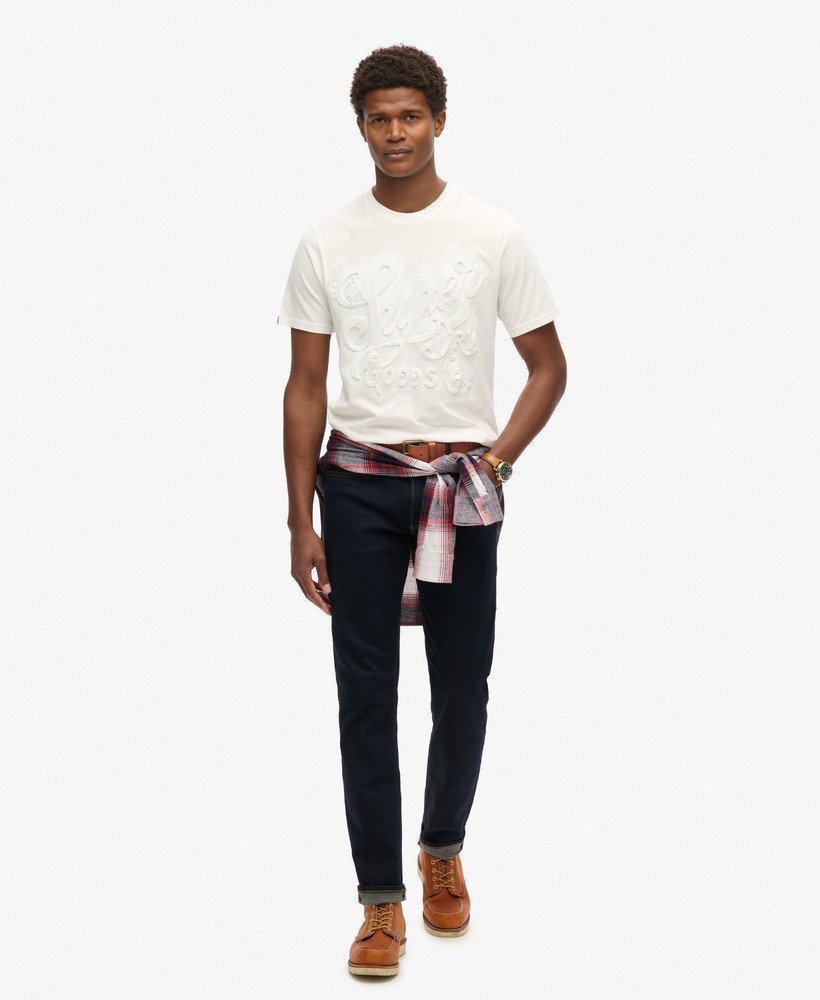 mens Embossed Archive Graphic T-Shirt in WINTER WHITE | Superdry CA-EN