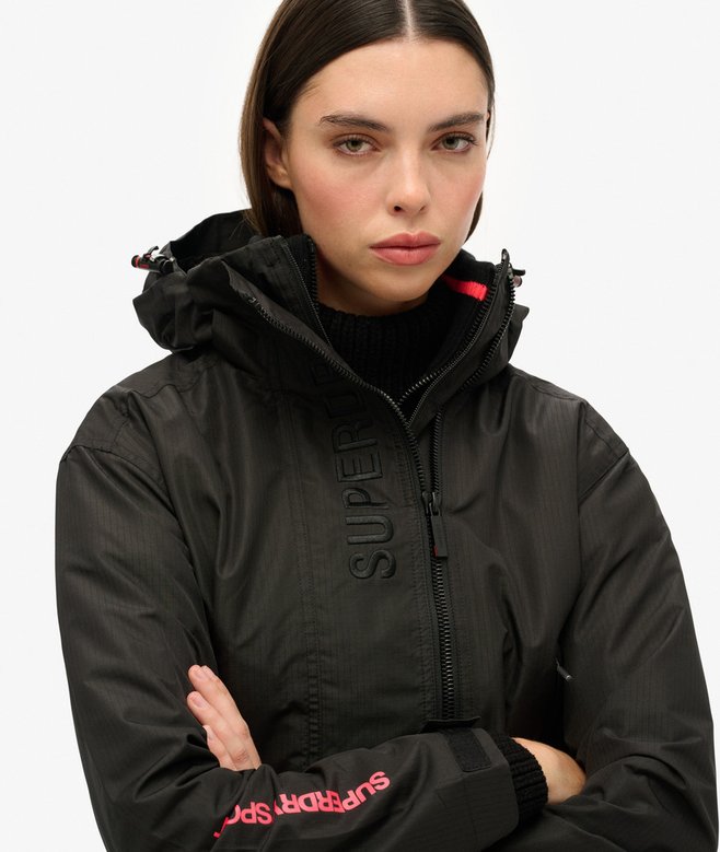 Hooded Embroidered SD Windbreaker Jacket