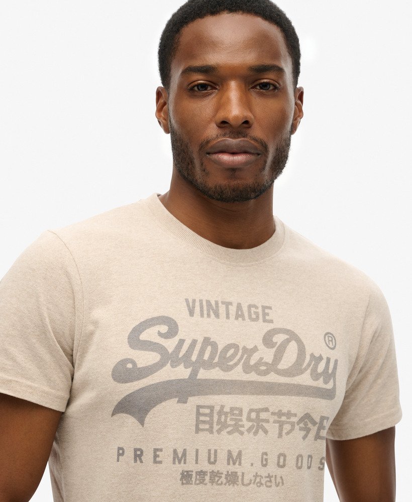 mens Classic Heritage T-Shirt in Lavin Beige Marl | Superdry US