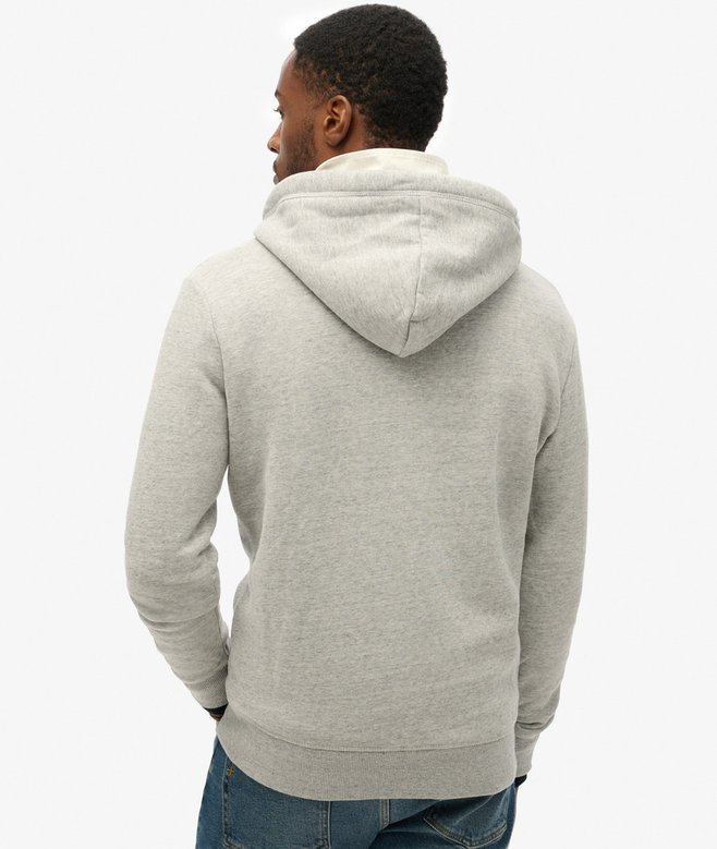 Organic Cotton Vintage Logo Embroidered Zip Hoodie