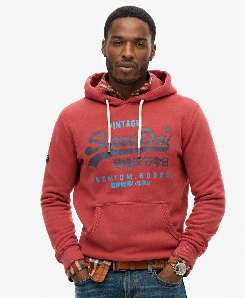 新品】 Heritage Hoodie M mens Classic Vintage Logo Heritage Hoodie in NEW PORT | Superdry CA-EN