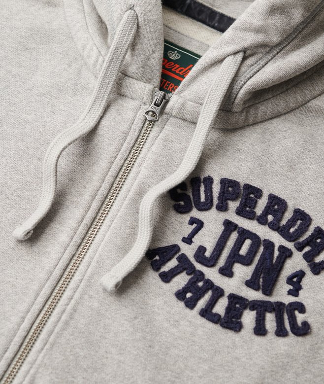 Vintage Athletic Zip Hoodie