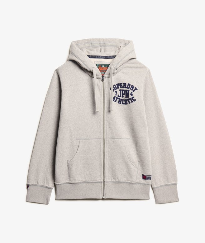 Vintage Athletic Zip Hoodie