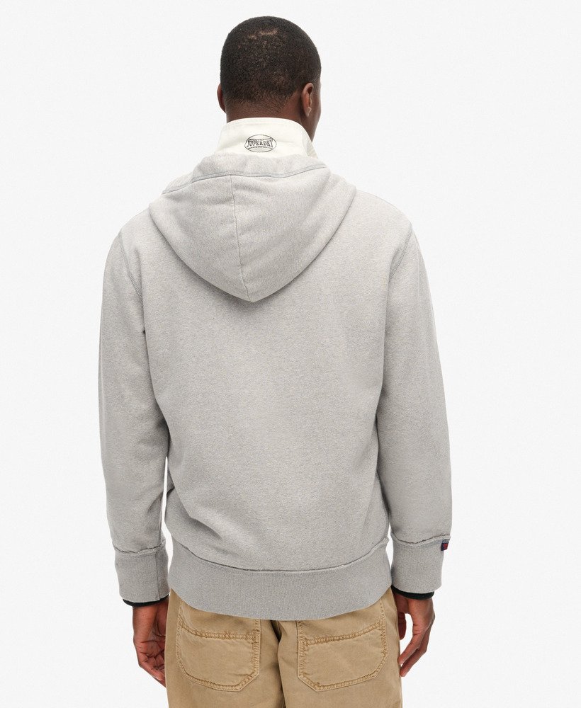 mens Vintage Athletic Zip Hoodie in LIGHT GREY MARL | Superdry US
