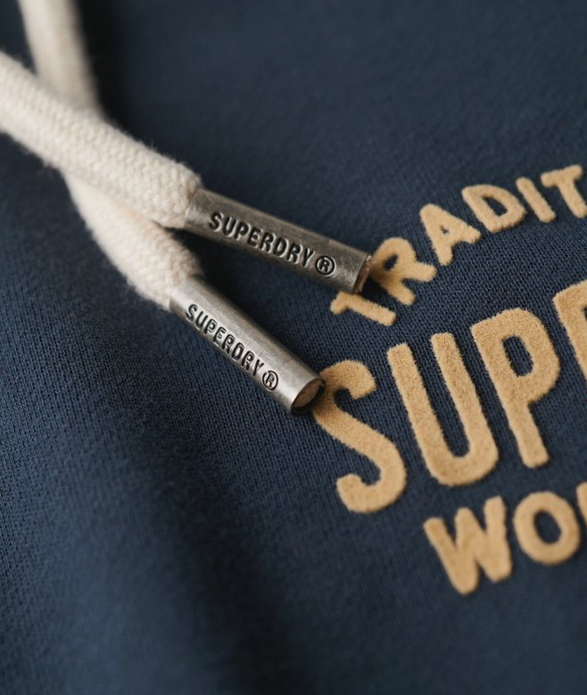 Workwear Flock Chest Graphic Hoodie