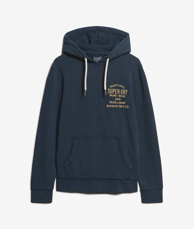 Workwear Flock Chest Graphic Hoodie