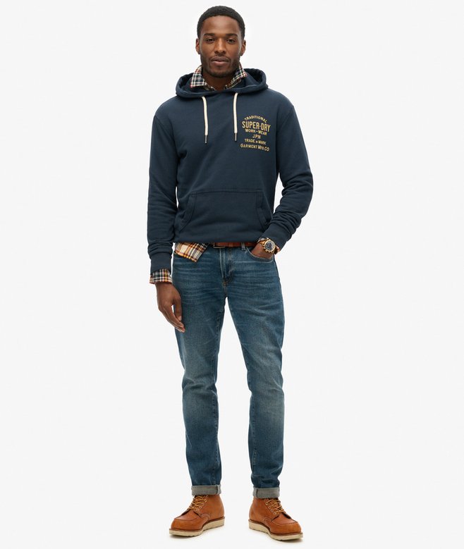Workwear Flock Chest Graphic Hoodie