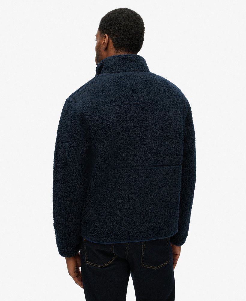 mens Outdoor Half Zip Sherpa Fleece in Eclipse Navy | Superdry US