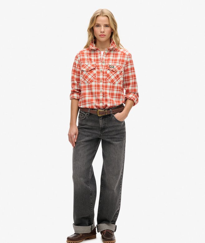 Camicia Lumberjack In Flanella Pesante: Autentica Quadri Uomo Manica Lunga