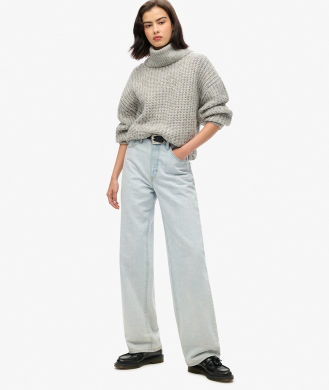 Brushed Rib Slouch Neck Jumper