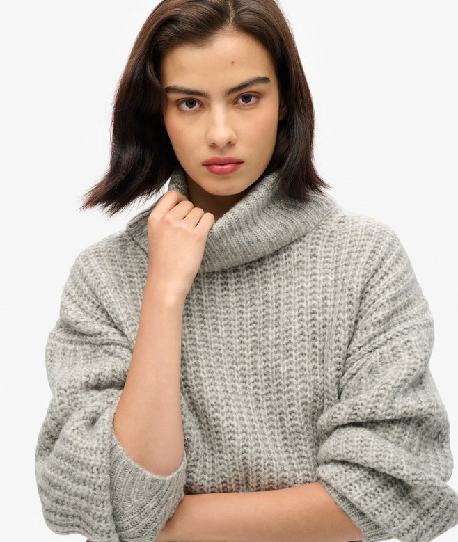 Brushed Rib Slouch Neck Jumper