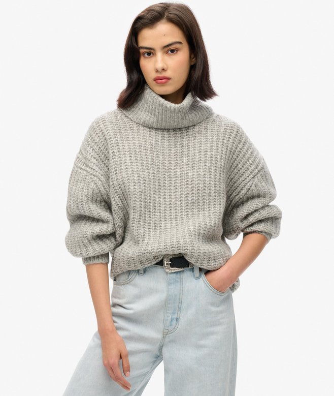 Brushed Rib Slouch Neck Jumper