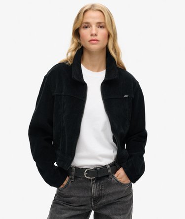Manteau Maternité Velours Côtelé Femme - Veste Longue Noire Manches Longues, Polyvalente Quotidien & Sorties