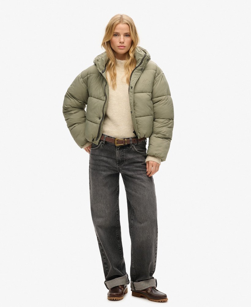 Superdry Womens Cropped Cocoon Puffer Jacket Black Size 12 並行輸入品 Superdry Women\u0027s Expedition Cocoon Parka Black