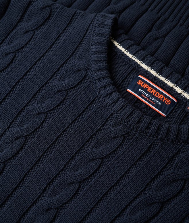 Cotton Classic Cable Knit Crew Jumper