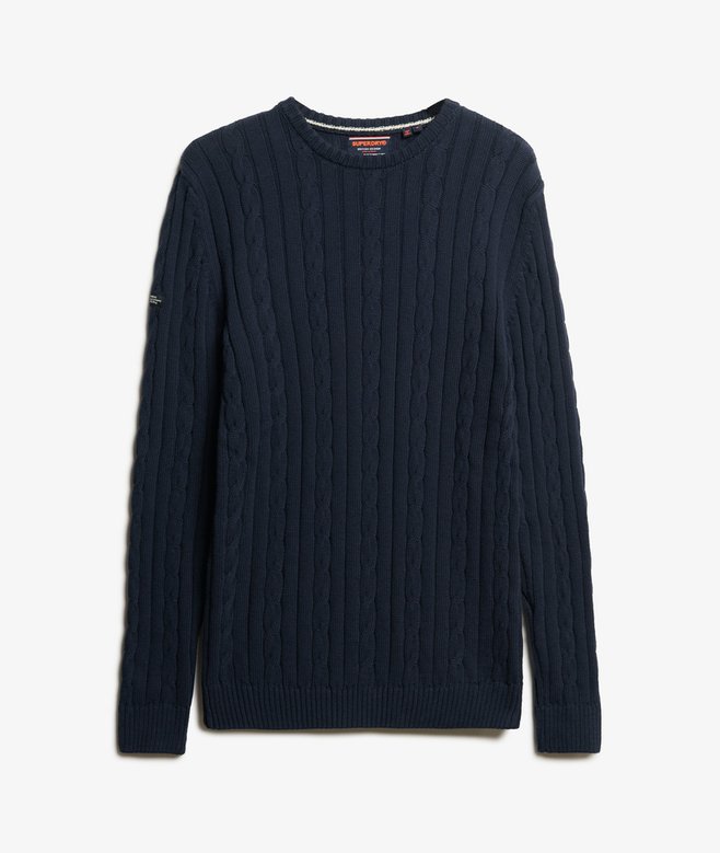 Cotton Classic Cable Knit Crew Jumper