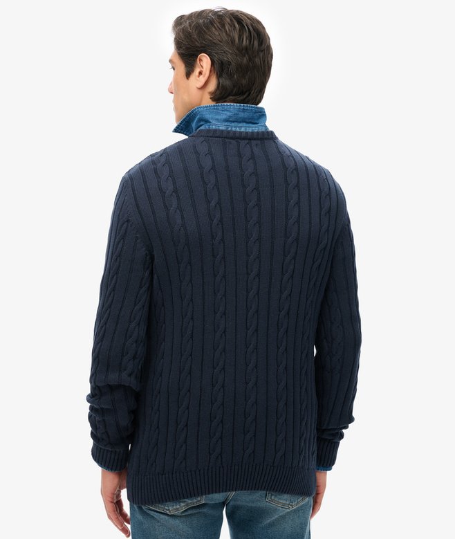 Cotton Classic Cable Knit Crew Jumper