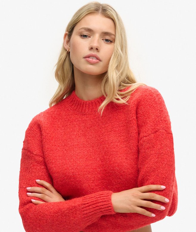 Vintage Textured Crop Knit Jumper
