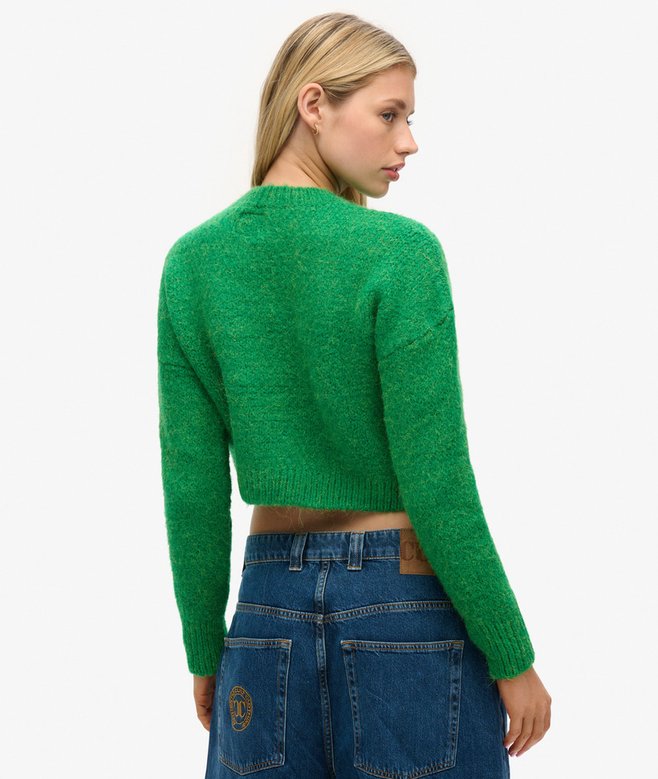 Vintage Textured Crop Knit Jumper