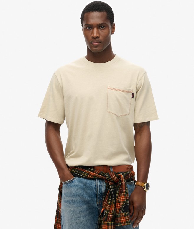 Contrast Stitch Pocket T-Shirt
