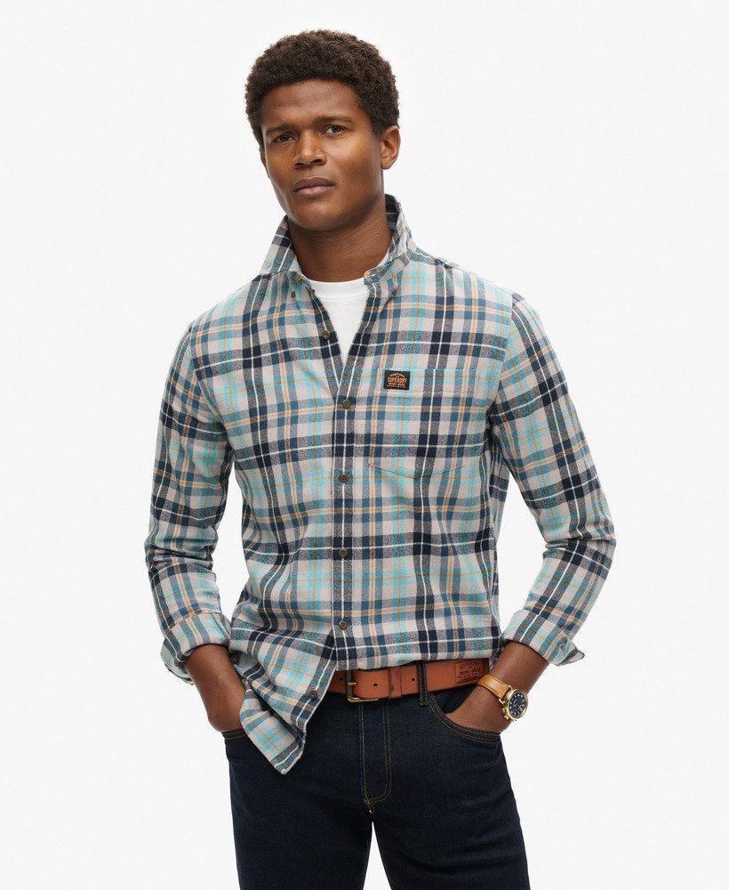 Chemise Superdry Homme – Manches Longues Coton – Taille L – Rose – Occasion TBE