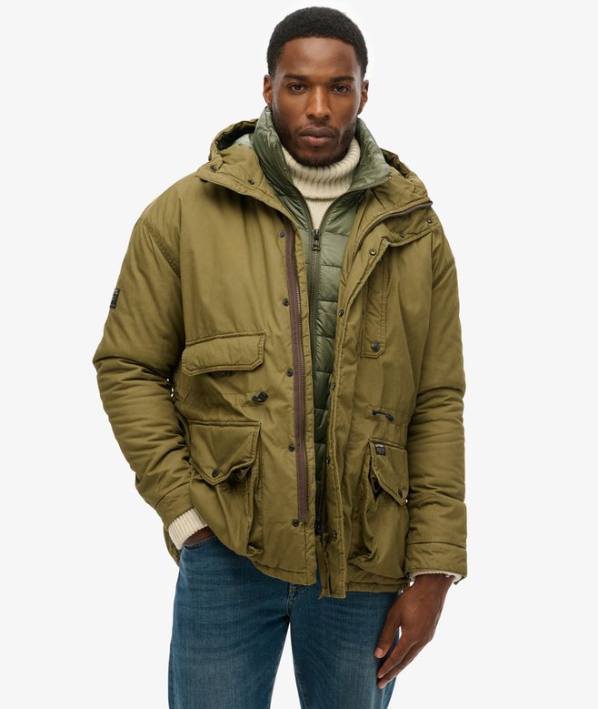 Hooded Cotton Lined Deck Jacket