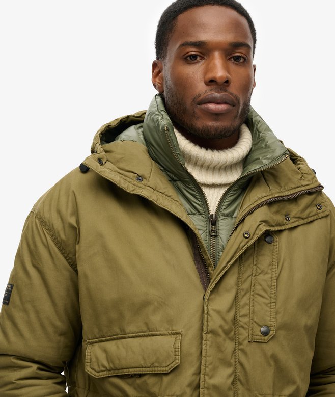 Hooded Cotton Lined Deck Jacket