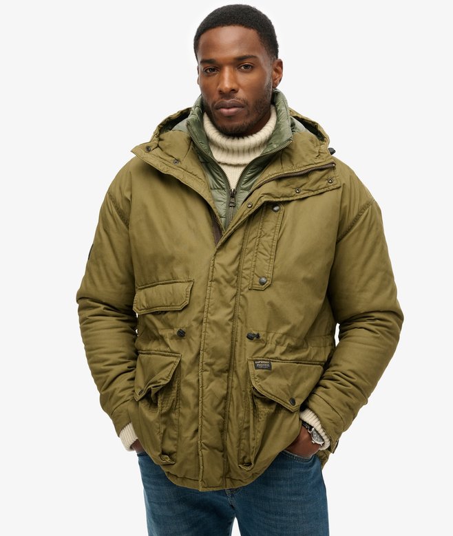 Hooded Cotton Lined Deck Jacket