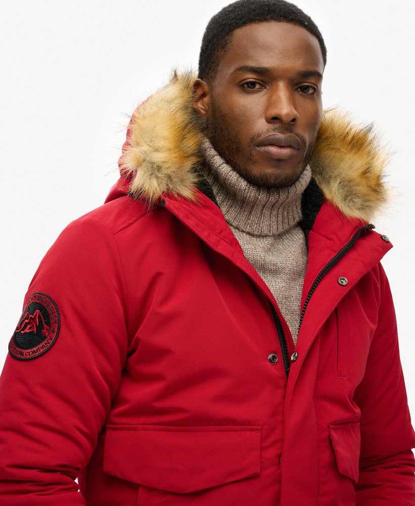 coat with red fur hood