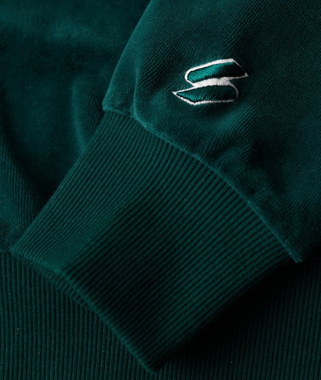 Velour Graphic Boxy Crew Sweatshirt