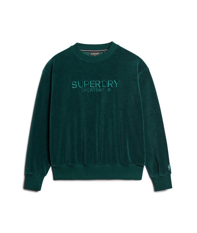 Velour Graphic Boxy Crew Sweatshirt