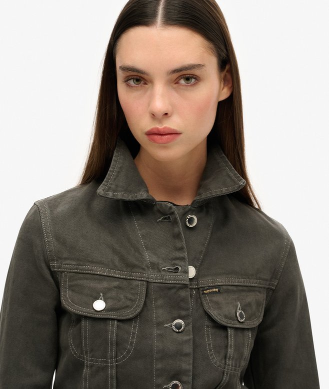 Embellished Workwear Crop Jacket