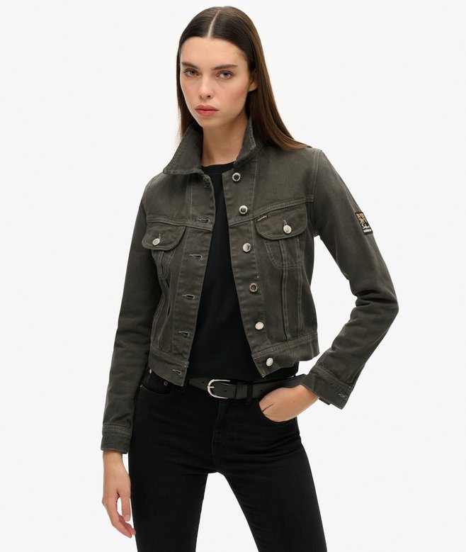 Embellished Workwear Crop Jacket