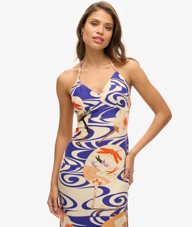 Printed Midi Slip Dress