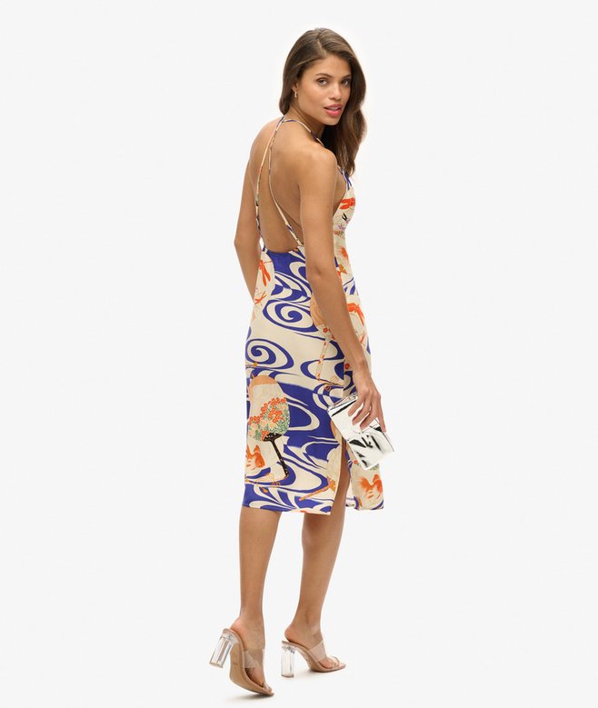 Printed Midi Slip Dress