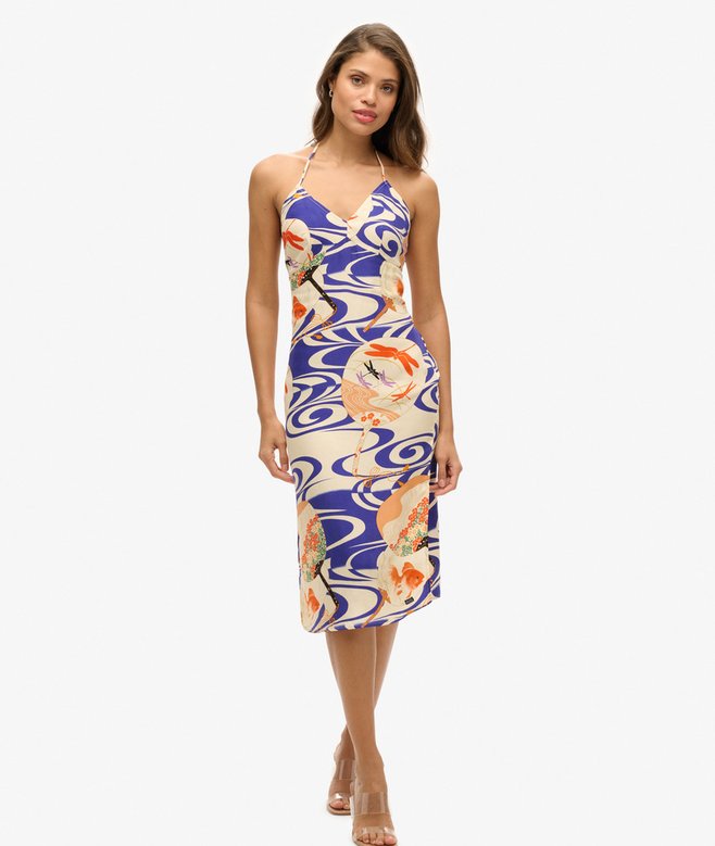 Printed Midi Slip Dress