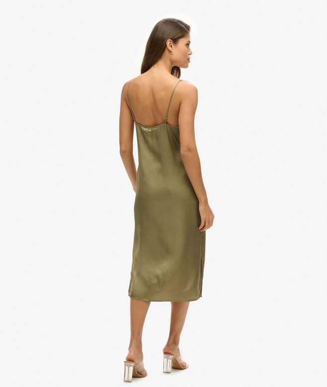 Satin Cami Midi Dress