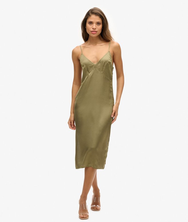 Satin Cami Midi Dress