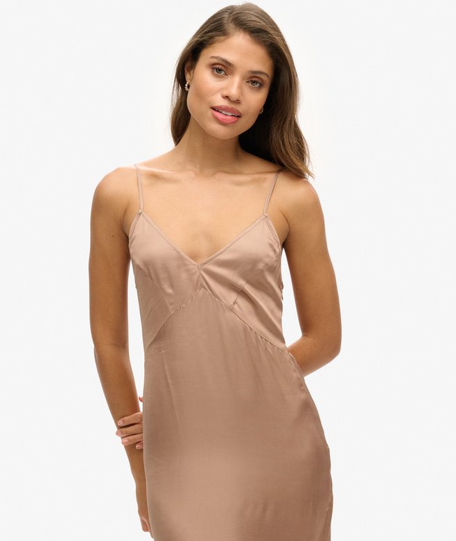 Satin Cami Midi Dress