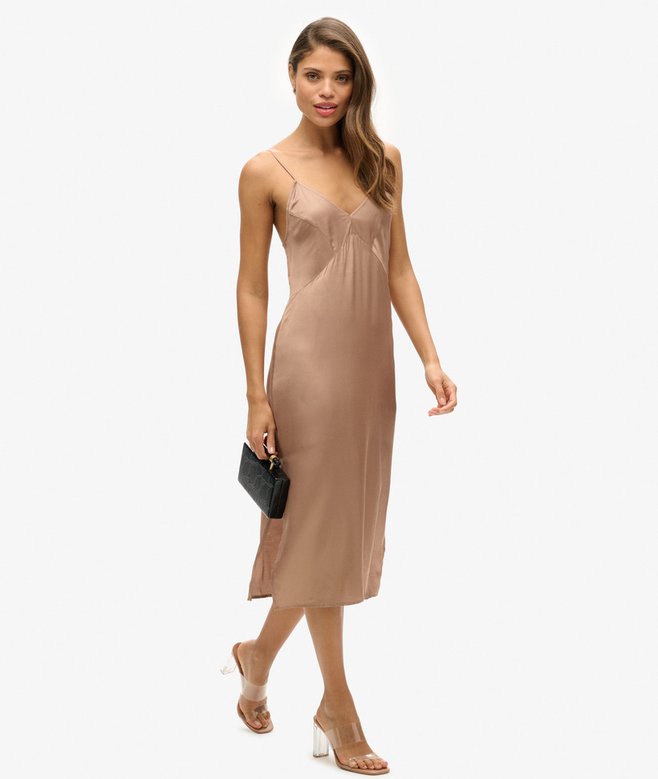 Satin Cami Midi Dress