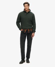 Pull côtelé à col tunisien