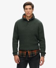 Pull côtelé à col tunisien