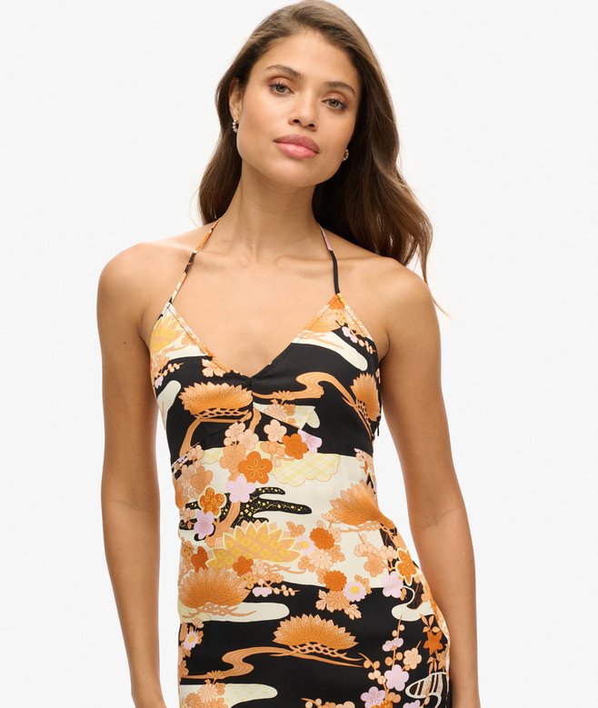 Printed Midi Slip Dress